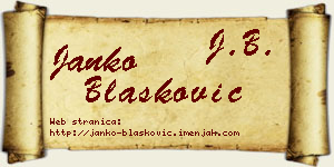 Janko Blašković vizit kartica